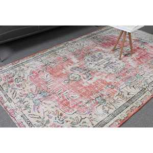 Tapis turc, grand tapis de 5,4 x 9 pieds, tapis vintage en laine persane rouge - Product Image 1