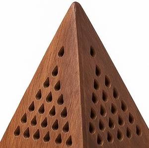 Quemador de Incienso de Madera Artesanal con Orificios de Ventilación, Forma de Pirámide, Porta Incienso Árabe para Fragancia del Hogar, Ramadán y Regalos - Product Image 3