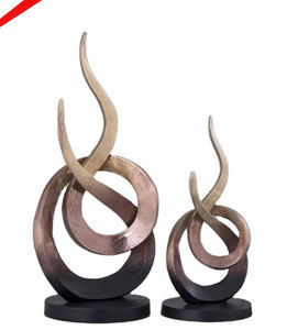 Sculpture polie en argent moderne 2025 avec base en marbre pour salon de bureau - Product Image 4