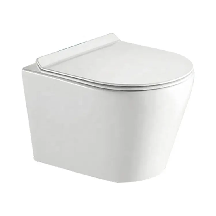 Hot Sale High Quality Classic Style Rimless Flushing Wall-Hung Toilet