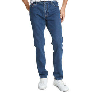 Jeans Tommy Hilfiger da uomo Y2K in denim elasticizzato effetto stonewashed, vestibilità slim affusolata, taglia 34X30, blu, vita media, stile Hip Hop - Product Image 1