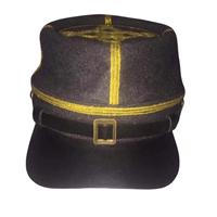 Gorra Visera 100% Lana Estilo Kepi, Diseño Civil, Confederado, Naval, Almirante, General, Correa Ajustable y Logotipo Bordado, Deportiva para Hombre
