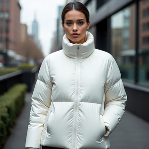 Chaquetas acolchadas con cremallera de punto de gran tamaño para mujer, holgadas, cálidas, de invierno, de manga larga, con capucha, acolchadas, a prueba de viento y transpirables - Product Image 3