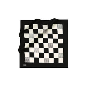 Luxury Digital Printed Satin Silk Long Scarf Black and White Geometric Pattern - Product Image 1