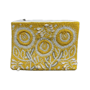Porte-monnaie géométrique perlé fait à la main motif perlé pochette portefeuille Style ethnique pochette zippée Boho petit sac à main pour femmes cadeaux - Product Image 4