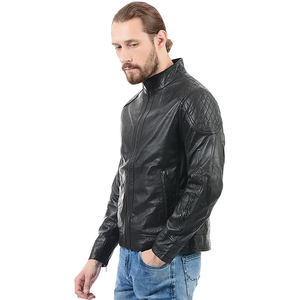 Chaquetas de Cuero PU de Alta Calidad para Hombre, Primavera, Otoño, Cuello Alto Sólido, Personalizadas, Chaqueta de Hombre Moderna de Buena Calidad - Product Image 4