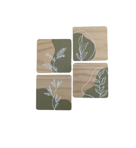Sous-verres décoratifs en bois d'acacia peints à la main en forme arrondie pour le thé et le café, vente en gros, tapis et coussinets pour la maison - Product Image 2