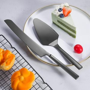 Bulk Customized Logo <b>Cake</b> Server Set Stainless Steel Black Pizza <b>Cake</b> <b>Cutter</b> Wedding Metal <b>Cake</b> Knife and Server Set - Product Image 5