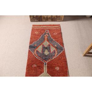 Turkish 2.1x10.1 ft Rug, Vintage Rug, <b>Red</b> Ombr Rug <b>Wool</b> - Product Image 5