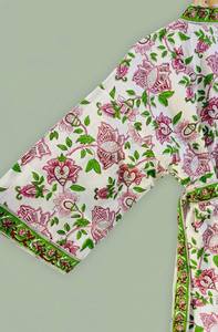 Floral Cotton <b>Kimono</b> Robe Hand Block Print Lightweight Lounge Wear <b>Women</b> Casual Home Robe - Product Image 4