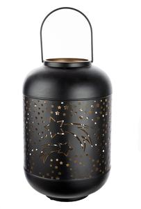 Portavelas hecho a mano de hierro de doble tono recortado de estrella marroquí y FAROL DE Navidad para decoración del hogar con vela votiva incluida - Product Image 3