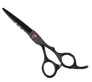 IMANS Professional 0,91 "x 0,67" Tijeras de corte de pelo rojo negro Tijeras de corte de pelo de acero inoxidable - Product Image 2