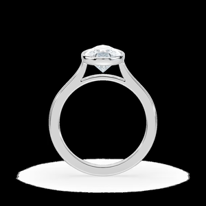 Anillo de Compromiso con Diamante Cultivado en Laboratorio de Corte Redondo de 2.00 CT, Engaste de Bisel, Oro Sólido de 14K - Product Image 2