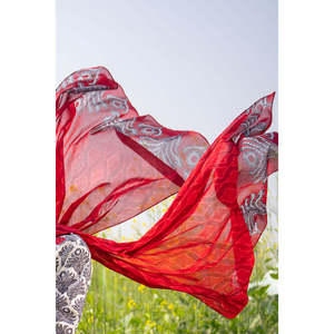 Ensemble 3 pièces brodé et imprimé en mousseline respirante avec dupatta CL-62206 – Broderie décorative chic - Product Image 6