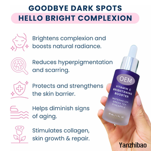 Sérum Visage Anti-Âge OEM Vitamine C Éclaircissant Booster Multi-Vitamines K Collagène pour Réduire Rides, <span class=keywords><strong>Acné</strong></span> et Dommages Solaires Toute la Journée - Product Image 2