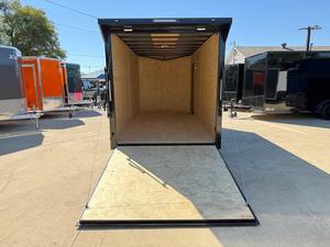 7x16 V-Nose Enclosed <b>Cargo</b> <b>Trailer</b> Black Aluminum Side Door Dual Axle - Product Image 5