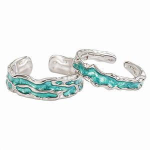 Jeulia Aurora Impression Open Design Sterling Silver Couple Rings-Trendy Eternity Style Anniversary Jewelry - Product Image 1