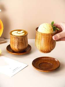 Service à thé en bois de cocotier de style nordique naturel avec pot et plateau Ensemble théière et tasse en bois de cocotier logo personnalisé - Product Image 2