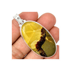 2025 Unique New Arrival 925 Sterling Silver Natural Yellow Septarian Colgante hecho a mano para la venta en precio al por mayor - Product Image 1