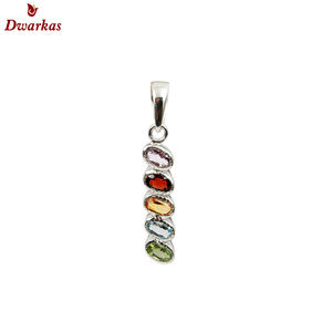Pendentif en pierres précieuses de haute qualité classique en argent sterling 925 sept chakras en gros en stock prêt à l'emploi à bas prix - Product Image 2
