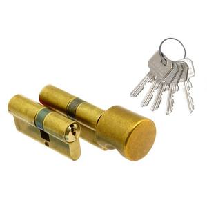 JEU de cylindres de porte WILKA 1400 30/35 + 1405 30K/35 avec bouton, laiton, 5 clés dentelées, classe B - Product Image 1