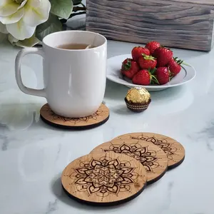 Dessous de verre en bois gravé au Laser décoration de Table boisson caboteur ensemble noyer caboteur décor à la maison décor de Table cuisine - Product Image 1