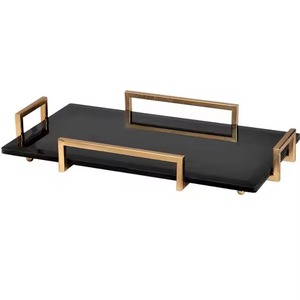 Meilleure vente plateau en marbre carré décoratif plateau de service en marbre pierre marbre blanc service de chambre plateau de service alimentaire - Product Image 2