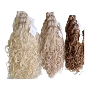 Certified Grade Blond Bulk Wavy Human Hair Extension with 100% Remy Virgin Hair For Sale By Indian Exporters