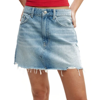 Mini-jupe décontractée Y2K en denim naturel tricoté avec dentelle, ceinture, boutons et diamants, de haute qualité, confortable, délavée, style streetwear, coupe trapèze