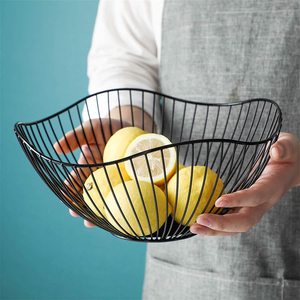 Cesta de frutas de Metal de diseño único, mesa de decoración para el hogar y la cocina, cesta de almacenamiento de alimentos pulida para temática moderna - Product Image 4