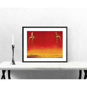 Modern Style Salvador Dali Art Print Les <b>Elephants</b> on Paper - Product Image 2