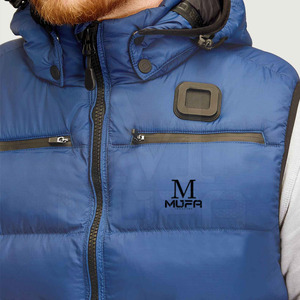Meilleure vente directe d'usine manteau d'hiver de haute qualité respirant bouffant Gilet Logo personnalisé doux Polyester tissu fermeture éclair hommes - Product Image 5