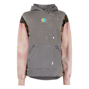 Nuevo diseño, venta al por mayor, sudaderas con capucha desgastadas para hombres, diseño de color único, tu propia ropa de calle, Sudadera con capucha desgastada para hombres - Product Image 1