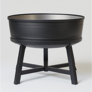 Brasero moderne en métal coulé lourd avec finition thermolaquée pour le chauffage extérieur, la cuisson, la décoration de jardin - Product Image 1