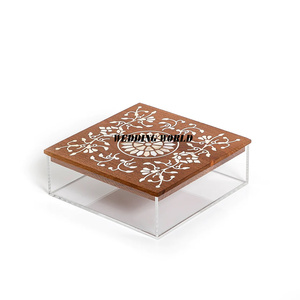 Boîte à bonbons en acrylique décorative de table meilleure vente boîte à bonbons faite à la main classique élégant décoratif en gros serveur de noix - Product Image 6