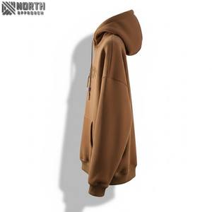 Sudadera holgada con capucha de algodón Streetwear Sudadera con capucha unisex de gran tamaño Fabricante de algodón orgánico de peso pesado Sudadera con capucha en relieve - Product Image 6