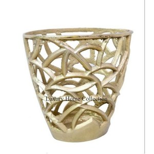 แจกันโลหะรูปทรงฟักทองขนาดใหญ่สีทองสวยงาม - Product Image 3