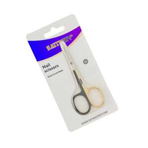 Tijeras para Uñas Curvas de 3.5 Pulgadas, Hojas de Acero Inoxidable Afiladas, Mangos Plateados en Oro y Negro, Calidad Premium - Product Image 1