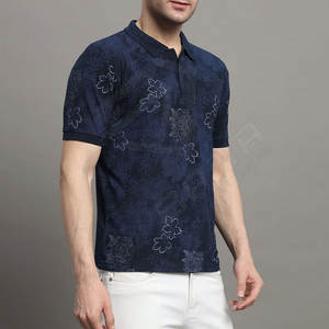 เสื้อกอล์ฟผู้ชายคุณภาพสูง แฟชั่นใหม่ ลายเรียบ ดีไซน์ทันสมัย ผ้าฝ้ายถัก ระบายอากาศได้ดี แขนครึ่งตัว ผลิตในปากีสถาน - Product Image 1