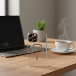 Funda electrochapada DAM para iPhone 14 Pro con soporte de anillo magnético - Product Image 2