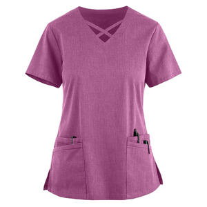 Conjuntos de Uniformes Médicos para Enfermeras, Venta al por Mayor, Tela Elástica, Dos Piezas, Traje Quirúrgico Médico para Hospital, Suministro OEM - Product Image 1
