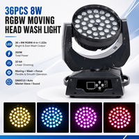36 projecteurs LED RGBW à tête mobile pour discothèque, parc à thème