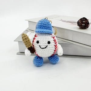 Nouveau porte-clés pendentif de sac en peluche de coton au crochet, design créatif et original, motif épée, baseball, poupée, style adorable et tendance - Product Image 2