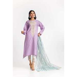 Blusa Morada para Mujer, con Bordado Jacquard, Estilo Modesto, Teñida - Product Image 5