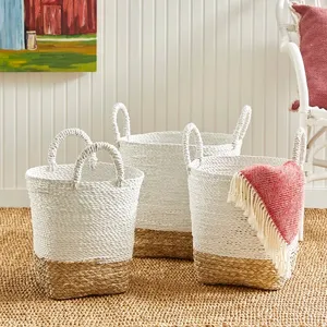 Hot bán lục bình tự nhiên nước cỏ biển dệt Giỏ quần áo giặt cản trở wicker lưu trữ nhà lưu trữ & tổ chức