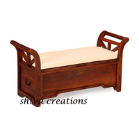 Coffre de rangement moderne en bois de récupération pour intérieur, boîte à couvertures, meuble indien en bois, table faite à la main, écologique, robuste et durable