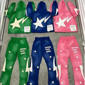 Sudaderas con capucha bordadas con parche desgastado para correr con logotipo personalizable para hombre, chándal de marca de otoño - Product Image 5