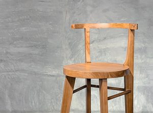 Chaise de bar en bois de teck finition naturelle tabouret de comptoir moderne cuisine Design Unique siège rond en bois haut café Restaurant hôtel - Product Image 4