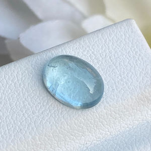 พลอยคาโบชองรูปไข่พลอยสีฟ้าจากหินธรรมชาติที่มีความมันวาวแบบหลวมสำหรับทำเครื่องประดับ2.00กะรัต - Product Image 1