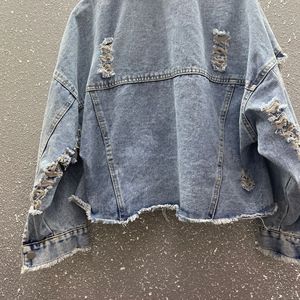 แจ็กเก็ตผ้ายีนส์สำหรับผู้หญิงสไตล์สุดชิคแจ็กเก็ตประดับด้วยลูกปัดพลอยเทียม3D มีโบว์สำหรับฤดูใบไม้ร่วงและฤดูหนาวปี2025แบบลำลอง - Product Image 4